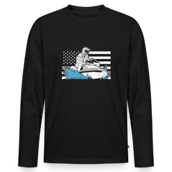 Jet Ski Jet Skiing - T-shirt manches longues Premium bio Homme - noir - Devant - Nico (187cm)