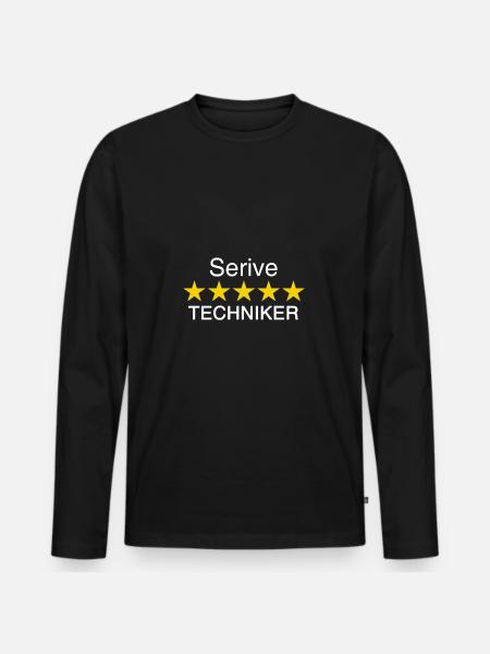 Service Techniker weiss - Männer Premium Bio Langarmshirt - Schwarz