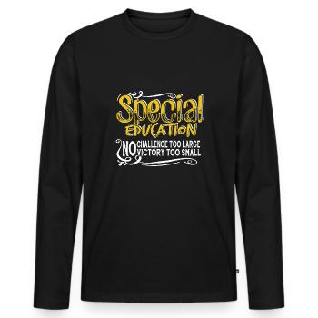 T-shirts de l’éducation de l’enfance en difficulté - T-shirt manches longues Premium bio Homme - noir - Devant - Nico (187cm)