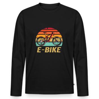 E-Bike MTB E-MTB - Men's Premium Organic Long Sleeve Shirt - black - Front - Nico (187cm)