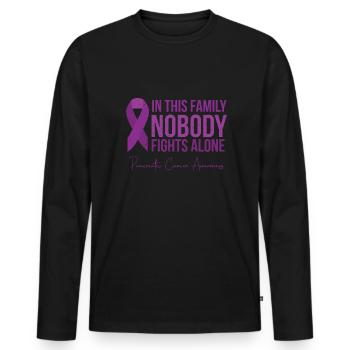 Together against pancreas - Men's Premium Organic Long Sleeve Shirt - black - Front - Nico (187cm)