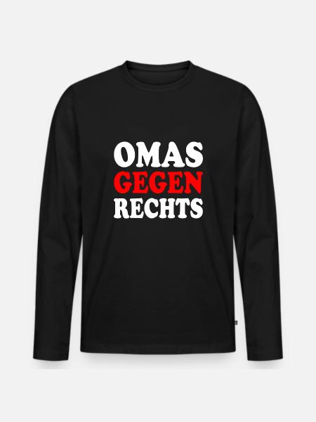 Omas gegen rechts - Männer Premium Bio Langarmshirt - Schwarz