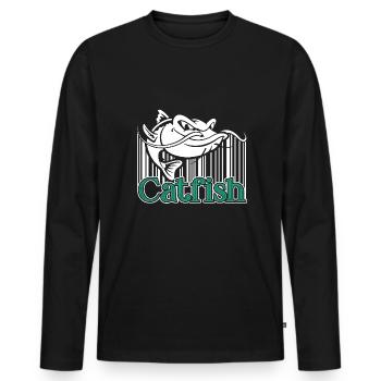 Catfish Catfish Vintage - Men's Premium Organic Long Sleeve Shirt - black - Front - Nico (187cm)