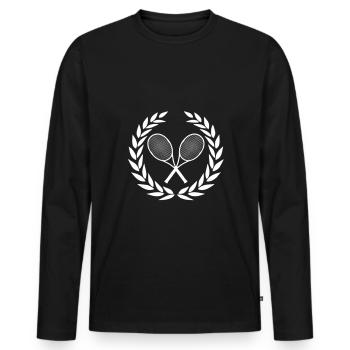 Tennis gift, tennis rackets ballsport proud - Men's Premium Organic Long Sleeve Shirt - black - Front - Nico (187cm)