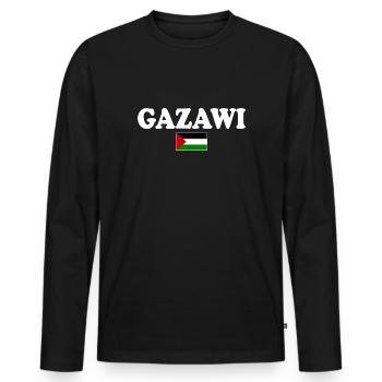 Gazawi gaza - Men's Premium Organic Long Sleeve Shirt - black - Front - Nico (187cm)