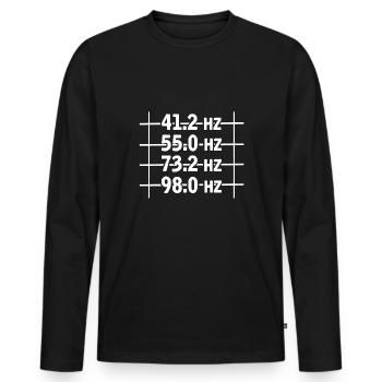 Chemise de guitare basse - T-shirt manches longues Premium bio Homme - noir - Devant - Nico (187cm)