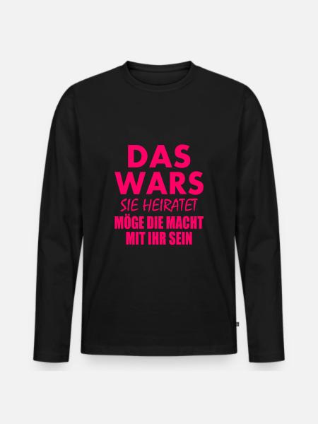 Das wars sie heiratet - Männer Premium Bio Langarmshirt - Schwarz