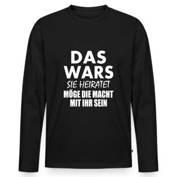 Das wars - Männer Premium Bio Langarmshirt - Schwarz - Vorne - Nico (187cm)
