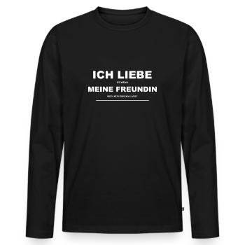 Kiteboarden Kitesurfing Kiter liebe meine Freundin - Männer Premium Bio Langarmshirt - Schwarz - Vorne - Nico (187cm)