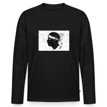 Corse Drapeau Corse Drapeau Corse Corse - T-shirt manches longues Premium bio Homme - noir - Devant - Nico (187cm)