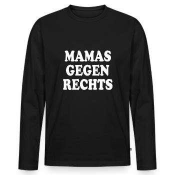 Mamas gegen rechts - Männer Premium Bio Langarmshirt - Schwarz - Vorne - Nico (187cm)