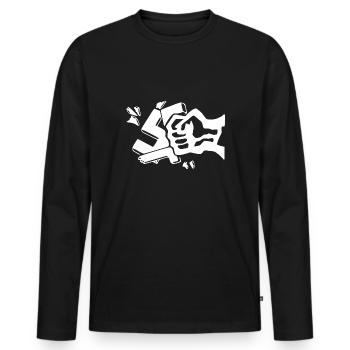 Against nazis against the right fist - Men's Premium Organic Long Sleeve Shirt - black - Front - Nico (187cm)