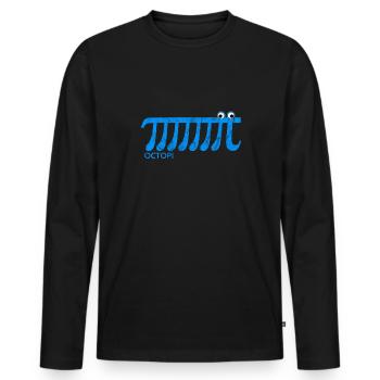 Octopi, Pi, Mathe, Mathématiques, Humour - T-shirt manches longues Premium bio Homme - noir - Devant - Nico (187cm)
