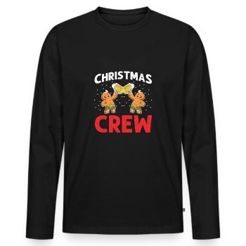 Lebkuchenmann christmas drinking - Männer Premium Bio Langarmshirt - Schwarz - Vorne - Nico (187cm)