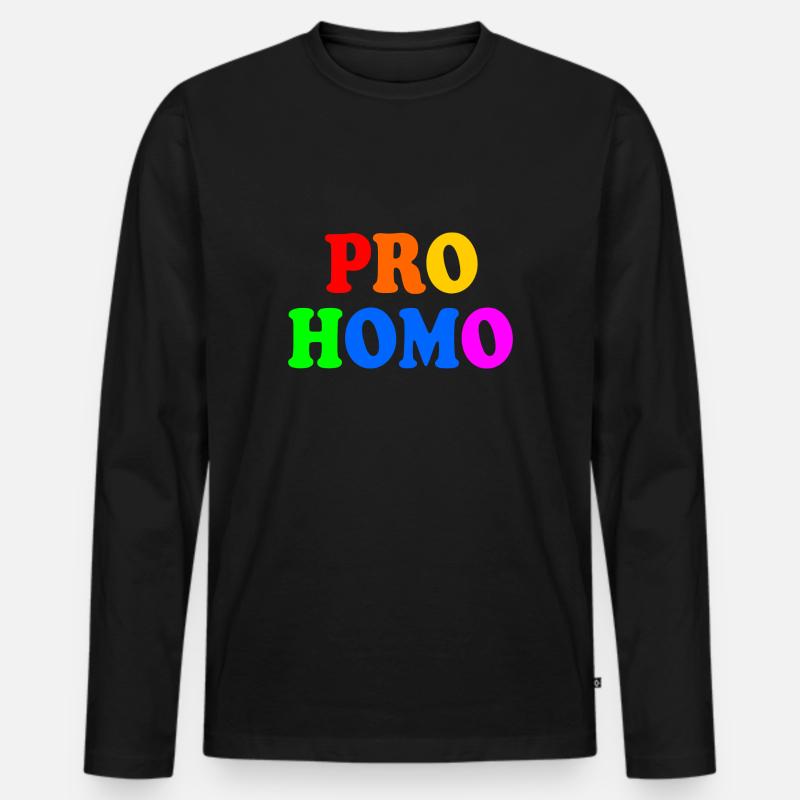 Pro homo - Männer Premium Bio Langarmshirt - Schwarz