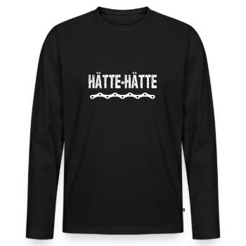 Hätte Hätte Fahrrad Kette - Männer Premium Bio Langarmshirt - Schwarz - Vorne - Nico (187cm)