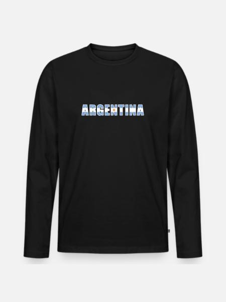 Argentina Rugby - Men's Premium Organic Long Sleeve Shirt - black
