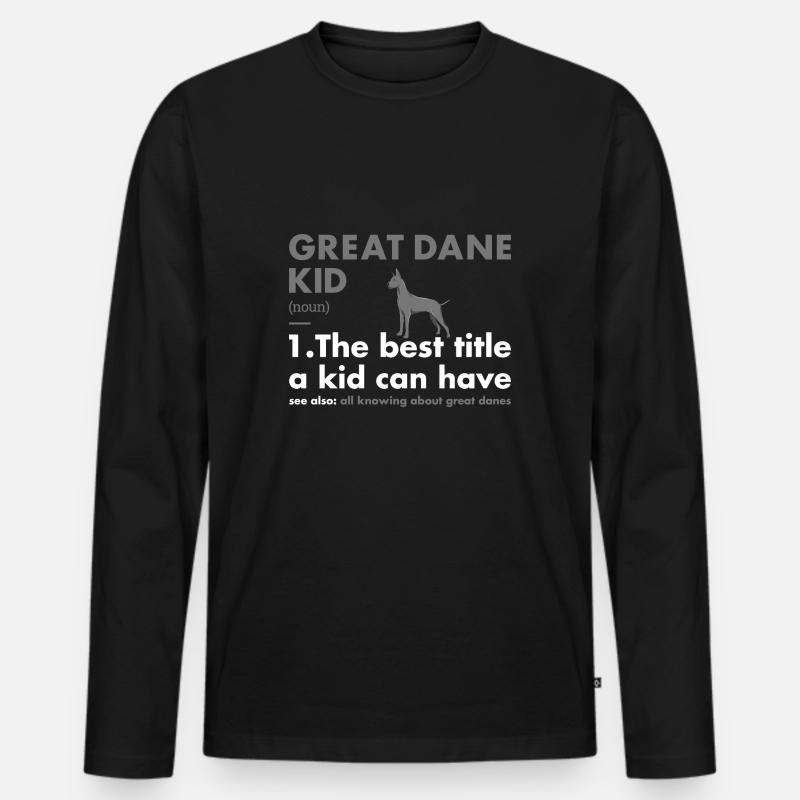Great Dane Kid Definition - Männer Premium Bio Langarmshirt - Schwarz