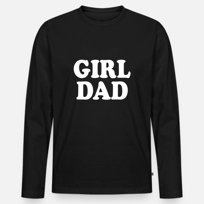 Girl dad - Männer Premium Bio Langarmshirt - Schwarz