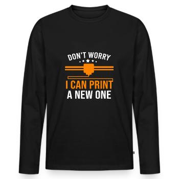 Impression 3D Impression Prototype - T-shirt manches longues Premium bio Homme - noir - Devant - Nico (187cm)