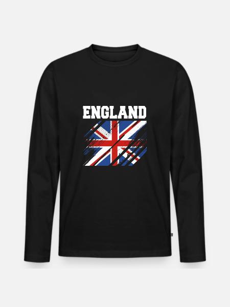 Angleterre Anglais - T-shirt manches longues Premium bio Homme - noir