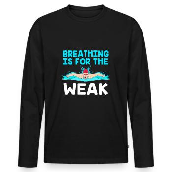 Swimming Swimmers Swimming Pool Swimming Instructors - Men's Premium Organic Long Sleeve Shirt - black - Front - Nico (187cm)