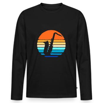 Saxophon Saxophonist - Männer Premium Bio Langarmshirt - Schwarz - Vorne - Nico (187cm)