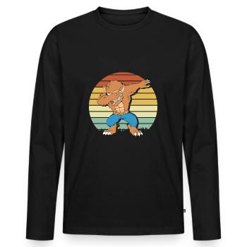 Werwolf - Männer Premium Bio Langarmshirt - Schwarz - Vorne - Nico (187cm)