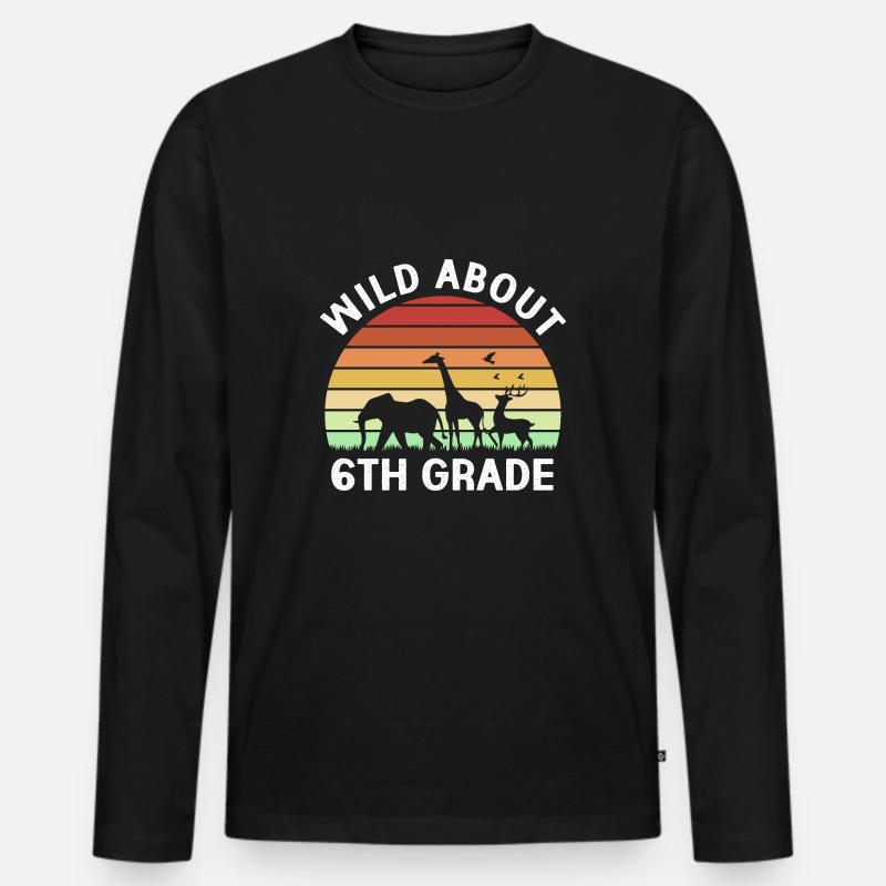 6. Klasse - Männer Premium Bio Langarmshirt - Schwarz
