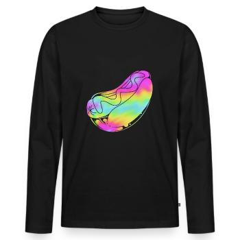 Hot Dog Snack - Men's Premium Organic Long Sleeve Shirt - black - Front - Nico (187cm)