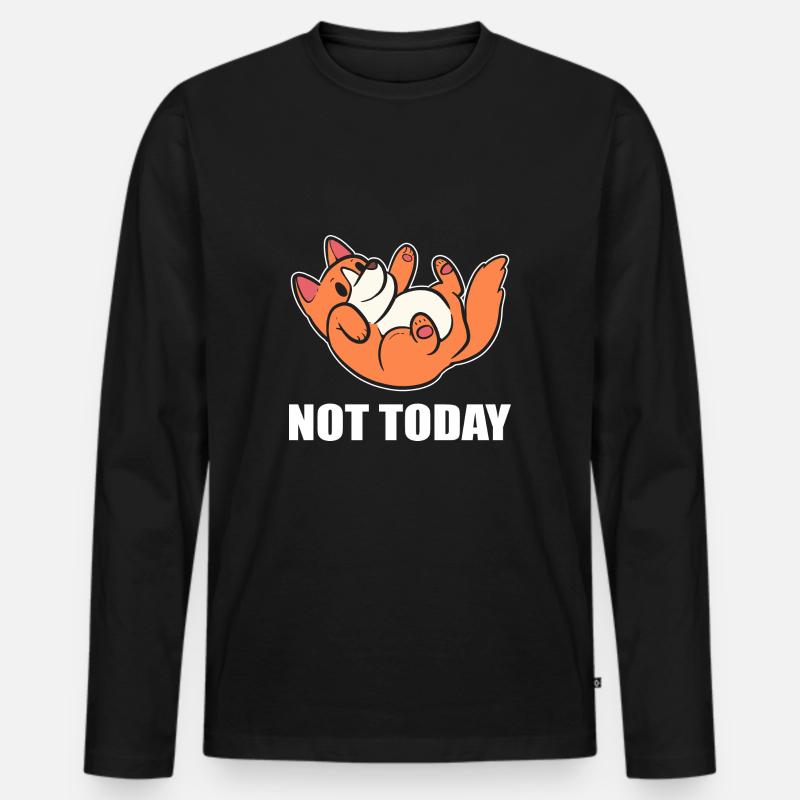 Corgi Hund - Männer Premium Bio Langarmshirt - Schwarz