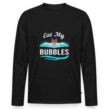 Swimming Swimmers Swimming Pool Swimming Instructors - Men's Premium Organic Long Sleeve Shirt - black - Front - Nico (187cm)
