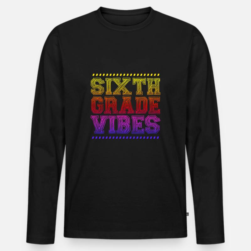 6. Klasse - Männer Premium Bio Langarmshirt - Schwarz