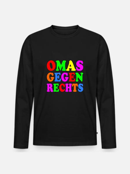 Omas gegen rechts - Männer Premium Bio Langarmshirt - Schwarz