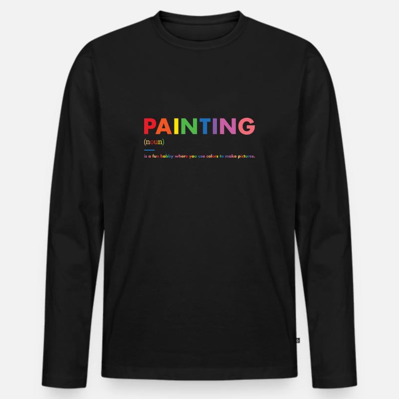 Painter Definition Painting - Männer Premium Bio Langarmshirt - Schwarz