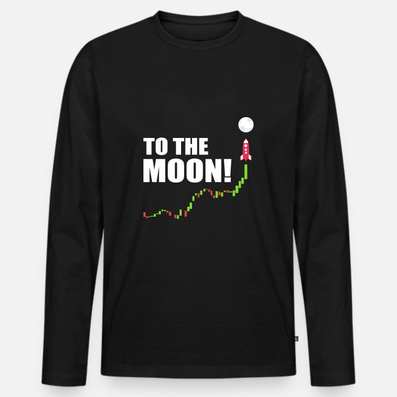 Bitcoin To The Moon - Männer Premium Bio Langarmshirt - Schwarz