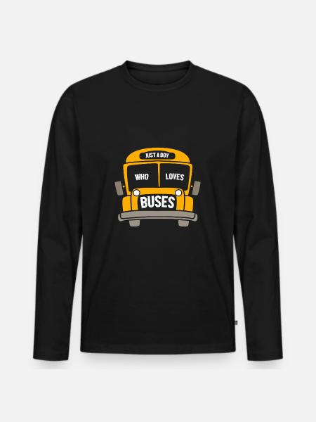School Bus Driver School Bus - Men's Premium Organic Long Sleeve Shirt - black