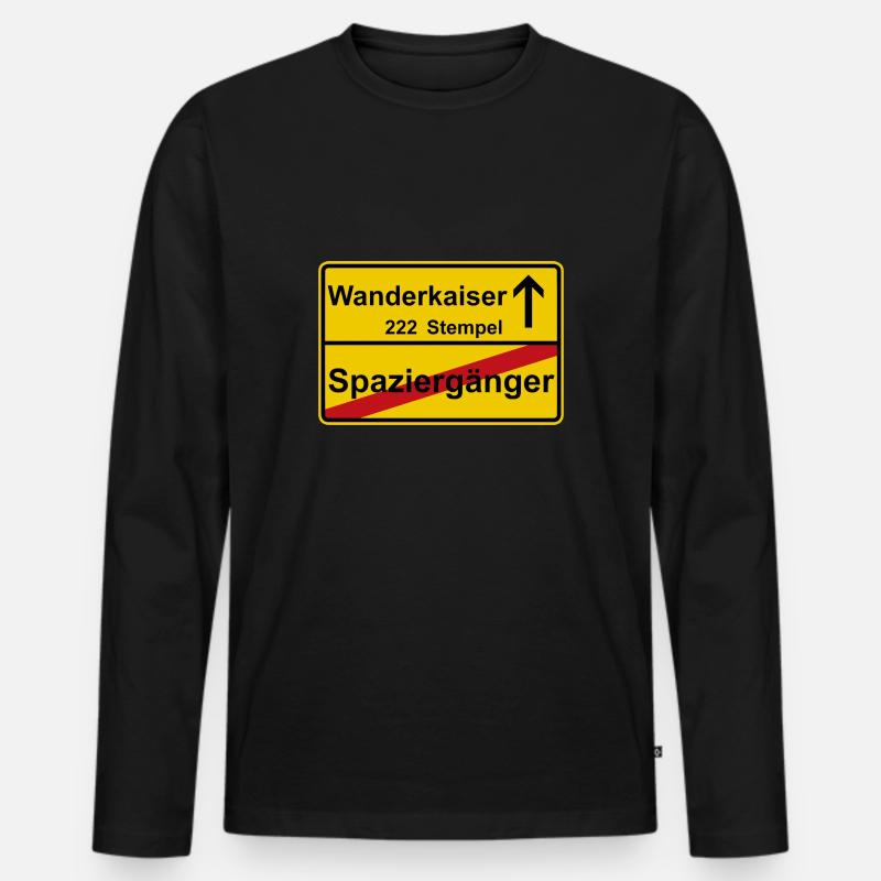 Harzer Wanderkaiser Siegel Geschenkidee Wanderung - Männer Premium Bio Langarmshirt - Schwarz