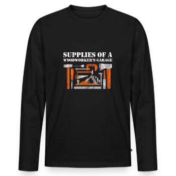 Supplies Of A Woodworker's Garage Woodworking - Men's Premium Organic Long Sleeve Shirt - black - Front - Nico (187cm)