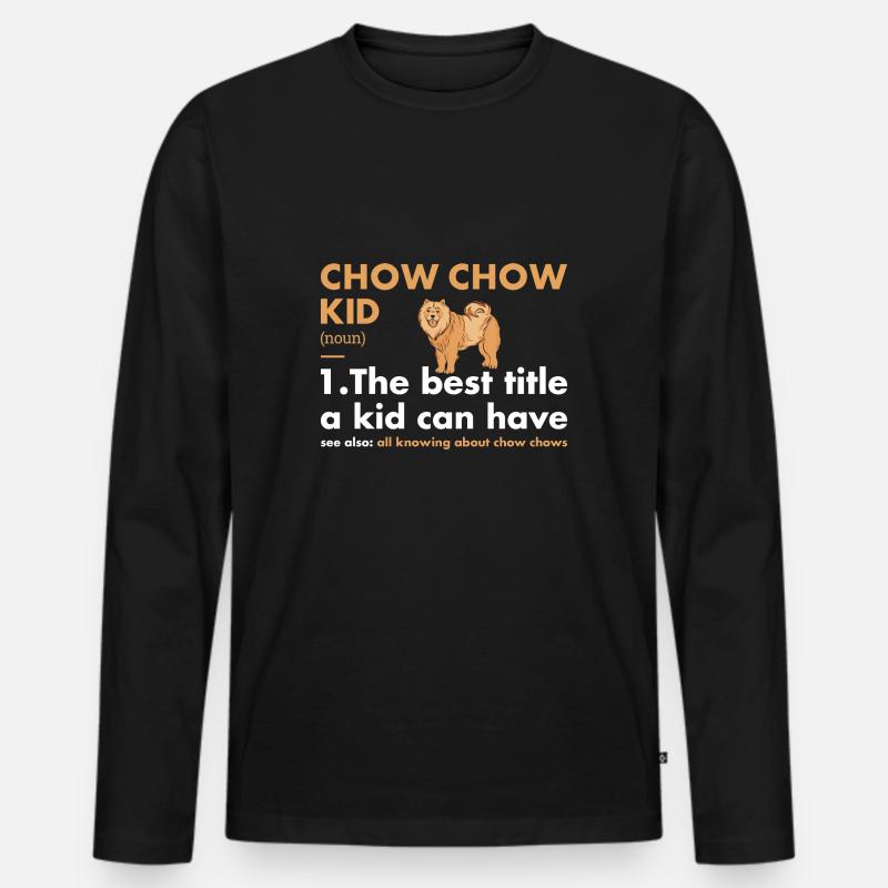 Chow Chow Kid Definition - Männer Premium Bio Langarmshirt - Schwarz
