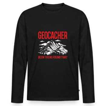 Geocaching Geocache Geocacher - Men's Premium Organic Long Sleeve Shirt - black - Front - Nico (187cm)