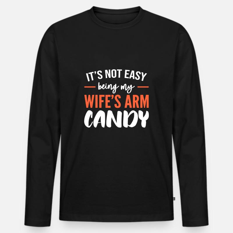 Arm Candy Ehemann - Männer Premium Bio Langarmshirt - Schwarz