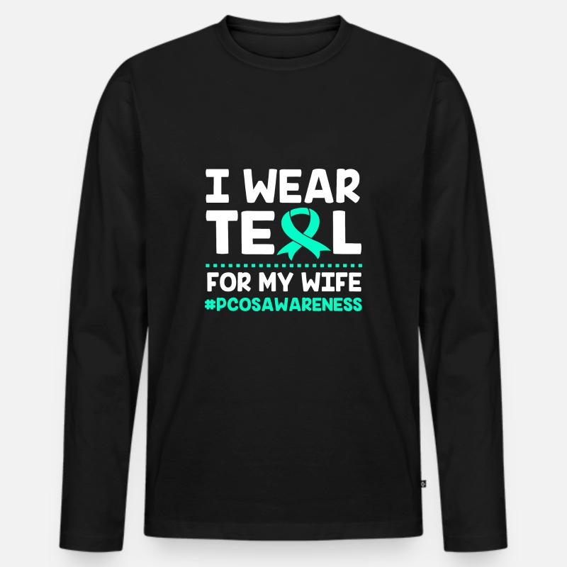 Pcos-Bewusstsein - Männer Premium Bio Langarmshirt - Schwarz