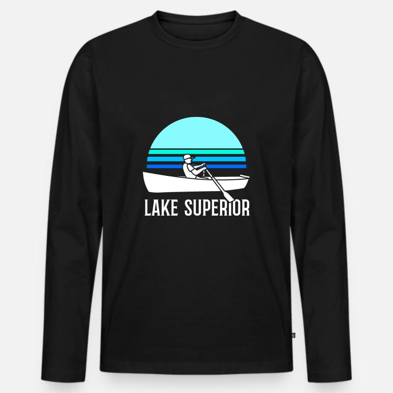 Great Lakes - Männer Premium Bio Langarmshirt - Schwarz