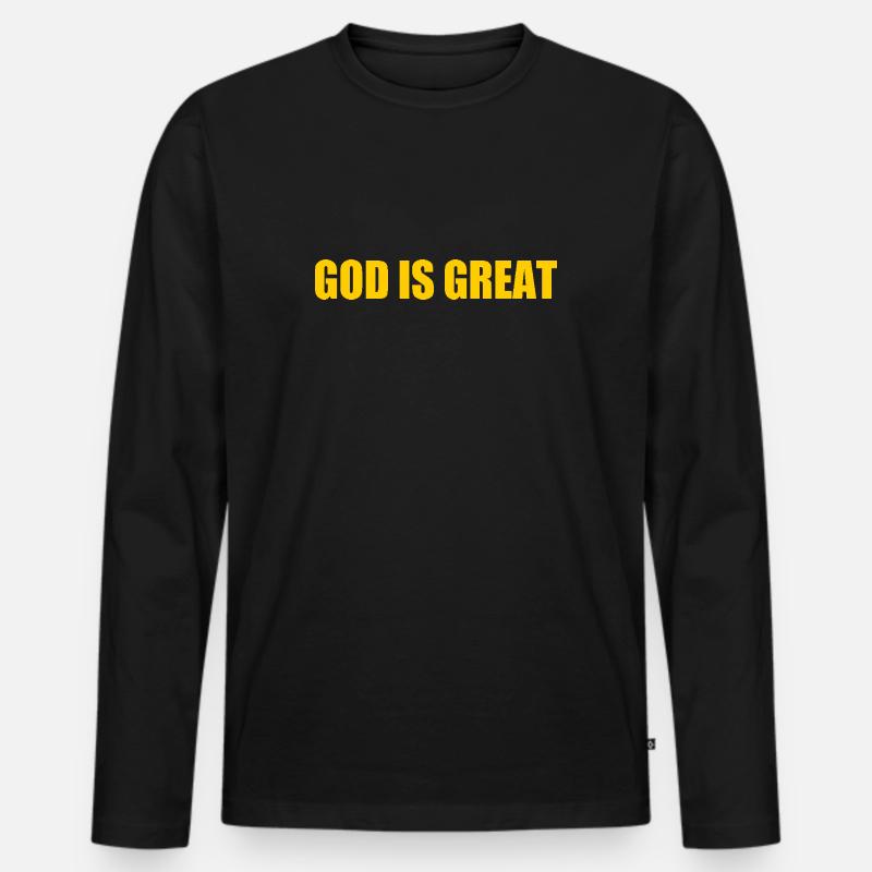 god is great - Männer Premium Bio Langarmshirt - Schwarz