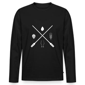 Hobbybrauer Bierbrauer Bier - Men's Premium Organic Long Sleeve Shirt - black - Front - Nico (187cm)