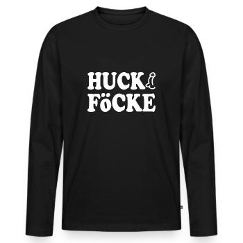 huck föcke - Männer Premium Bio Langarmshirt - Schwarz - Vorne - Nico (187cm)