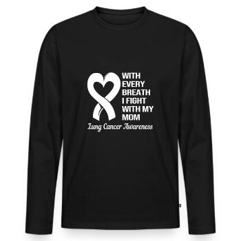 Poumon survivant du cancer du poumon - T-shirt manches longues Premium bio Homme - noir - Devant - Nico (187cm)