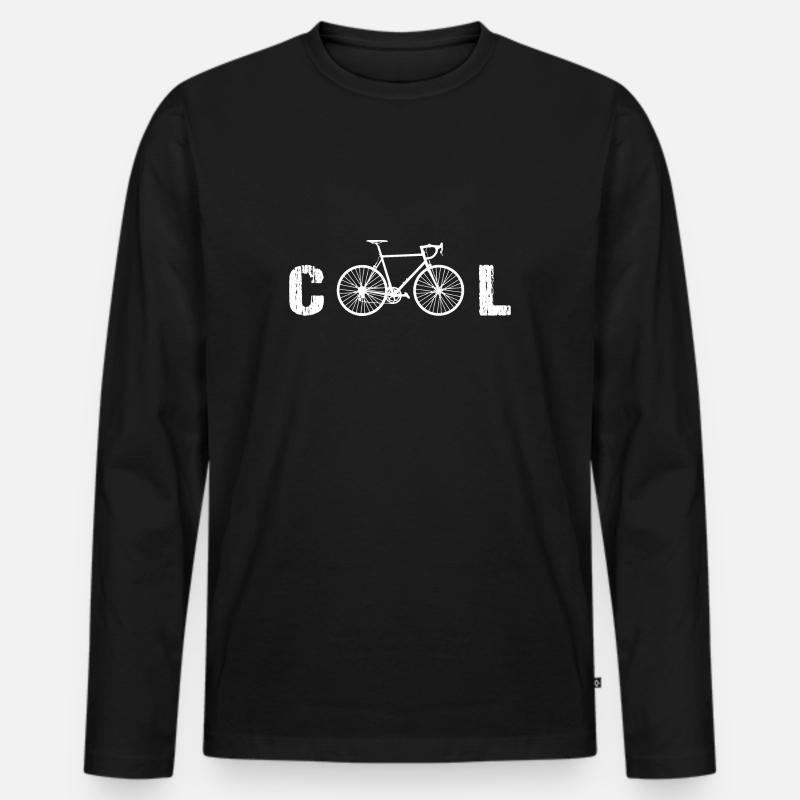 Fahrrad - Männer Premium Bio Langarmshirt - Schwarz