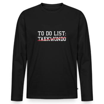 Sport To Do List Taekwondo - T-shirt manches longues Premium bio Homme - noir - Devant - Nico (187cm)